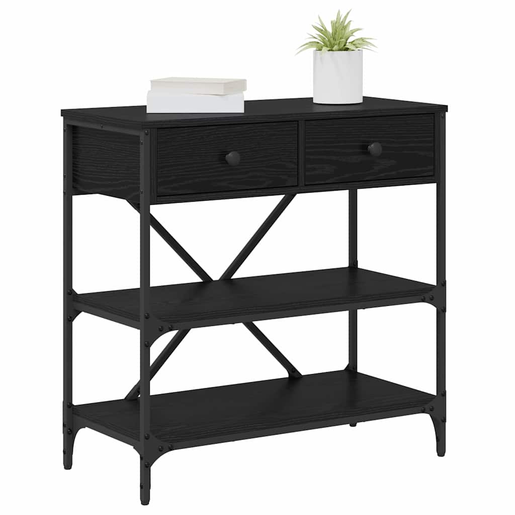 Aparador com gaveta carvalho preto 75 x 34,5 x 75 cm madeira