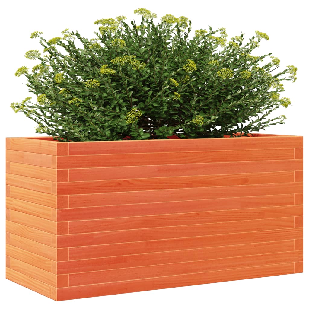 Vaso/floreira de jardim 90x40x46 cm pinho maciço castanho-mel