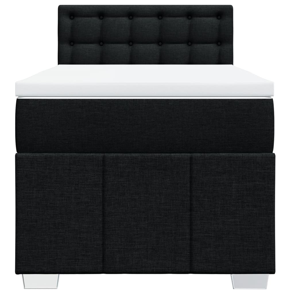 Cama com molas/colchão 90x190 cm tecido preto