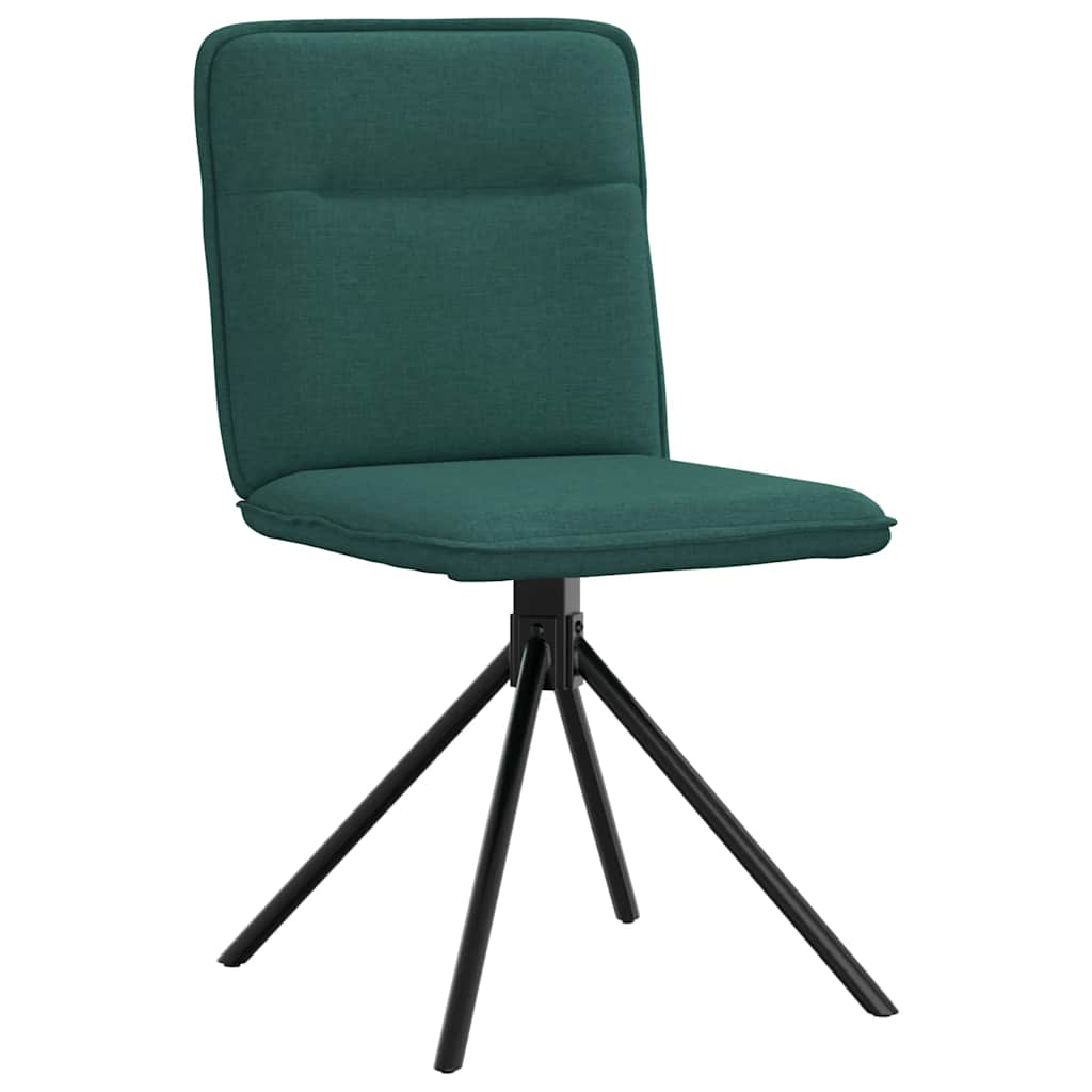 Cadeiras de jantar 2 pcs tecido verde-escuro