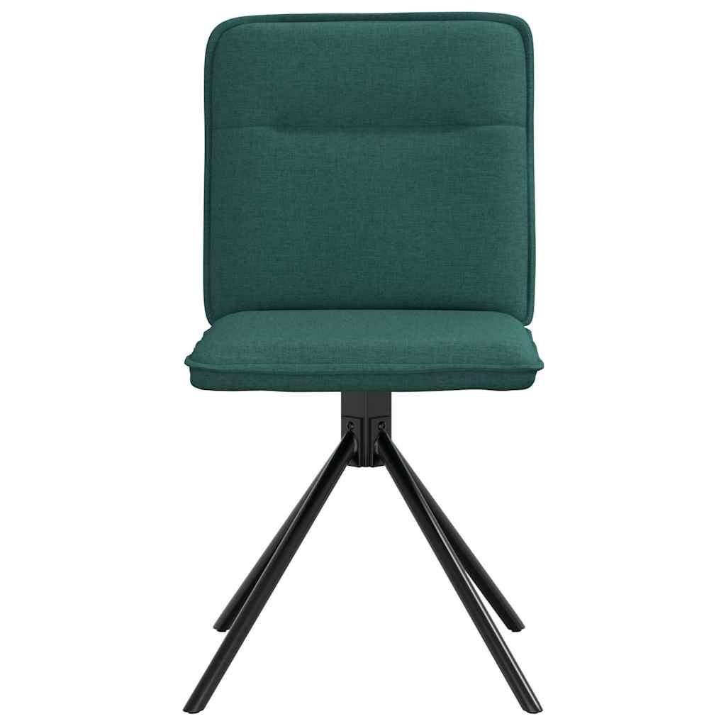 Cadeiras de jantar 2 pcs tecido verde-escuro