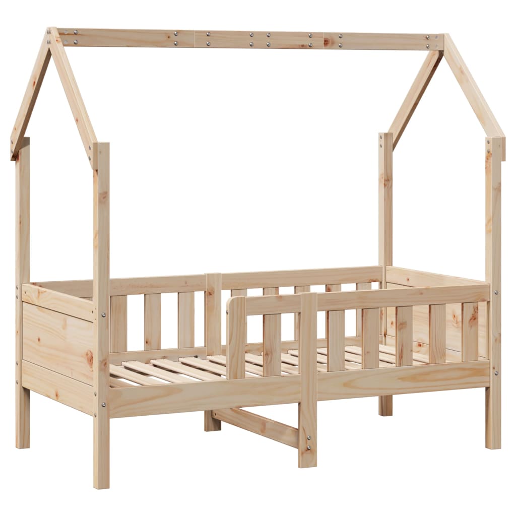 Cama infantil formato casa 70x140 cm madeira de pinho maciça