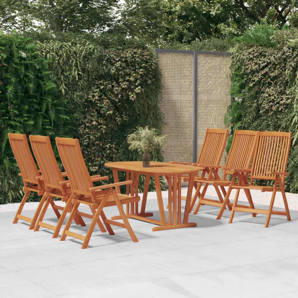 Cadeiras de jardim dobráveis 6 pcs eucalipto maciço