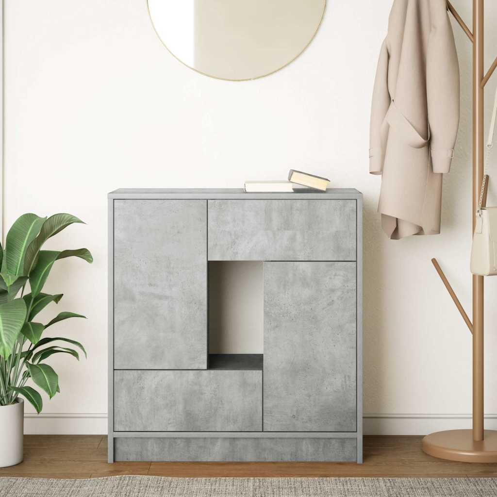 Aparador com gavetas e portas 70,5x34x74,5 cm cinza cimento