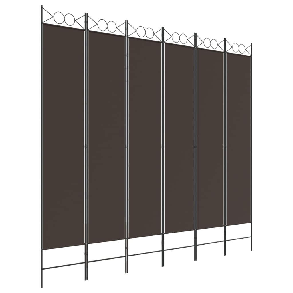 Divisória/biombo com 6 painéis 240x220 cm tecido castanho