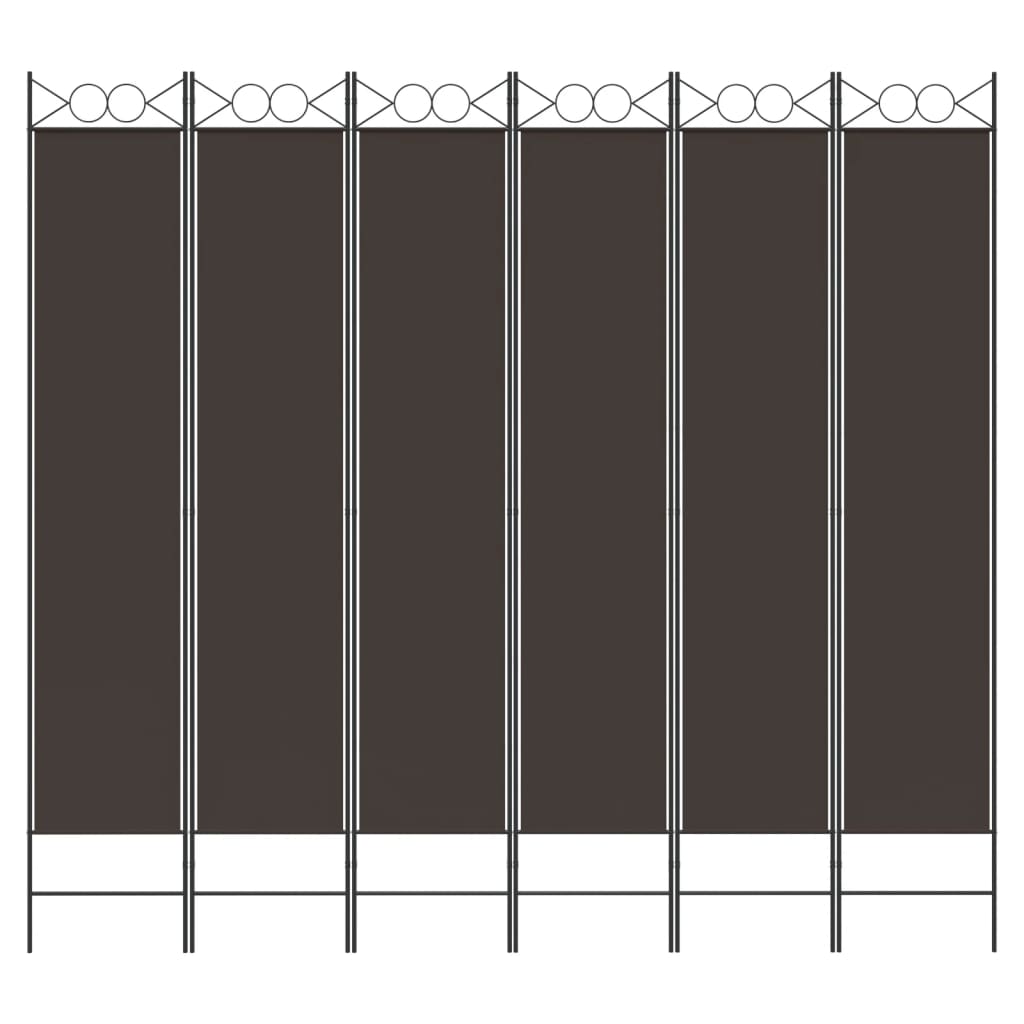 Divisória/biombo com 6 painéis 240x220 cm tecido castanho
