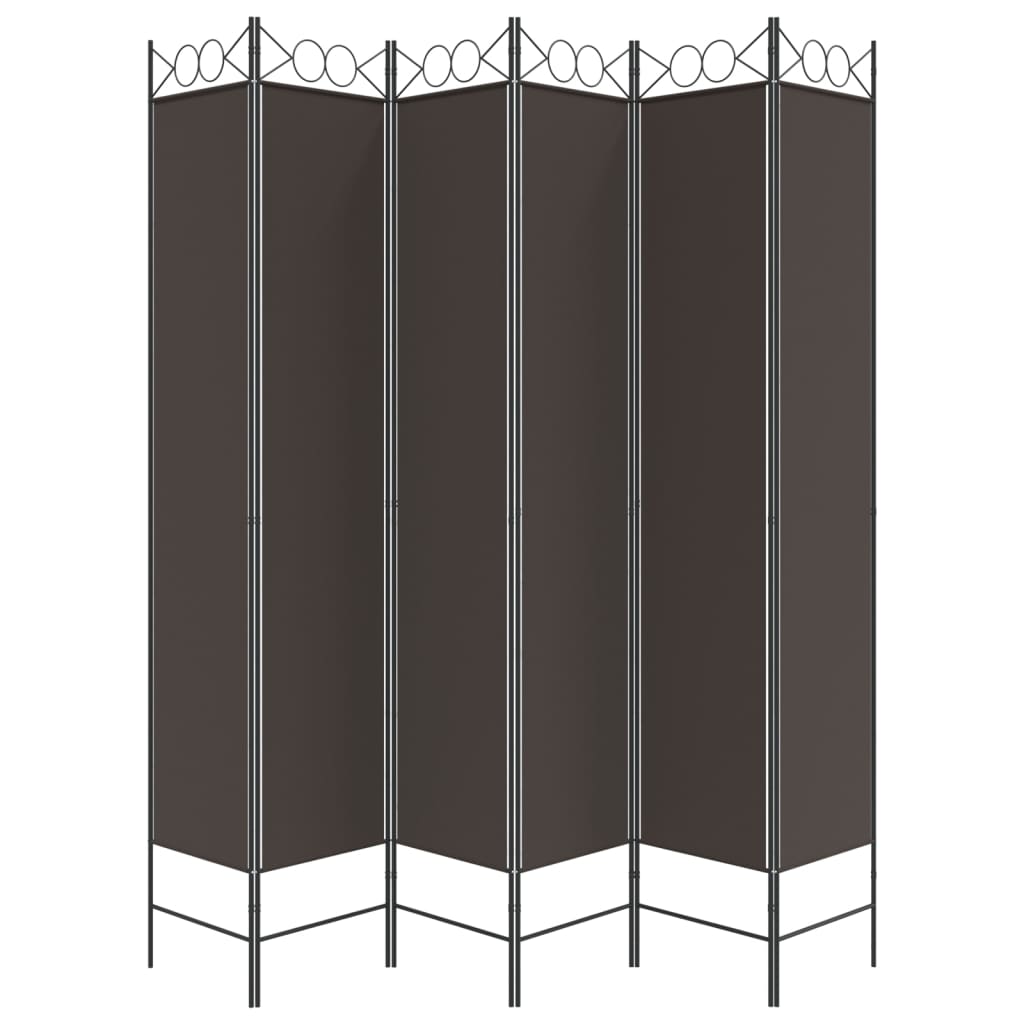 Divisória/biombo com 6 painéis 240x220 cm tecido castanho