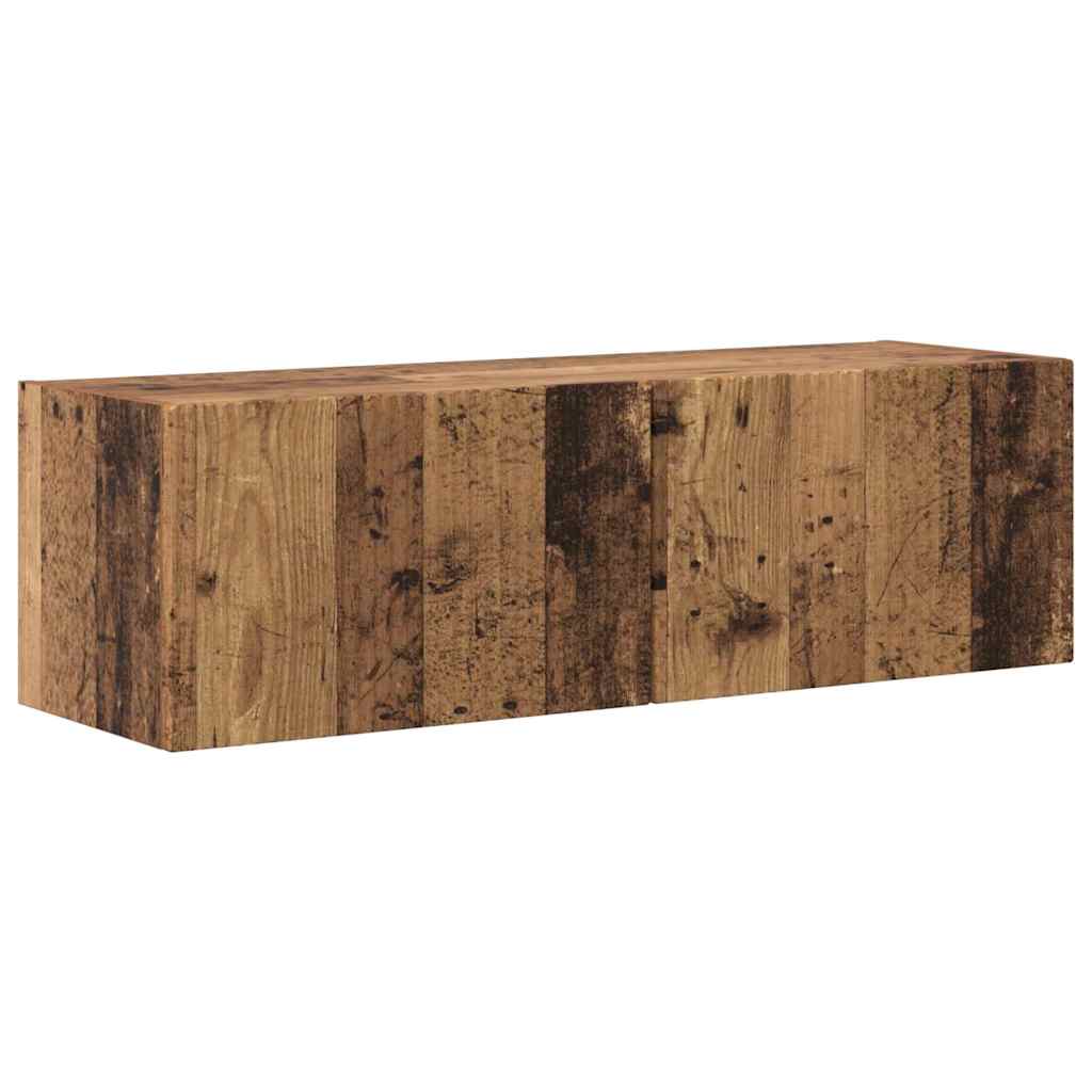 Armário de TV de parede 98 x 31 x 29,5 cm madeira antiga