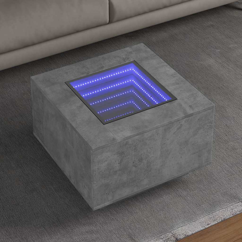 Mesa de centro c/ leds 60x60x40 cm derivados de madeira