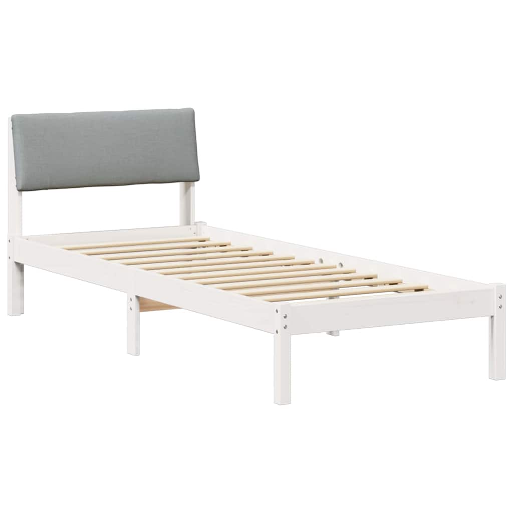 Estrutura da cama branco e cinza claro 75 x 190 cm