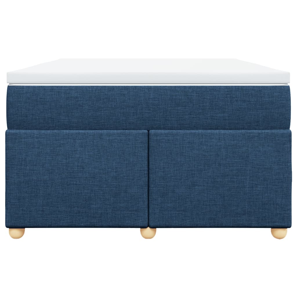 Cama boxspring com colchão 120x190 cm tecido azul