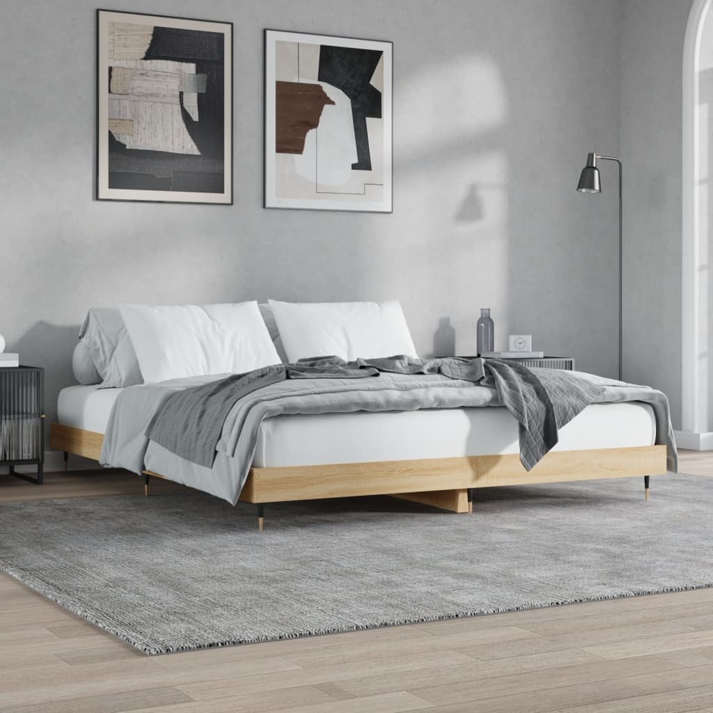 Estrutura cama s/ colchão derivados de madeira carvalho sonoma