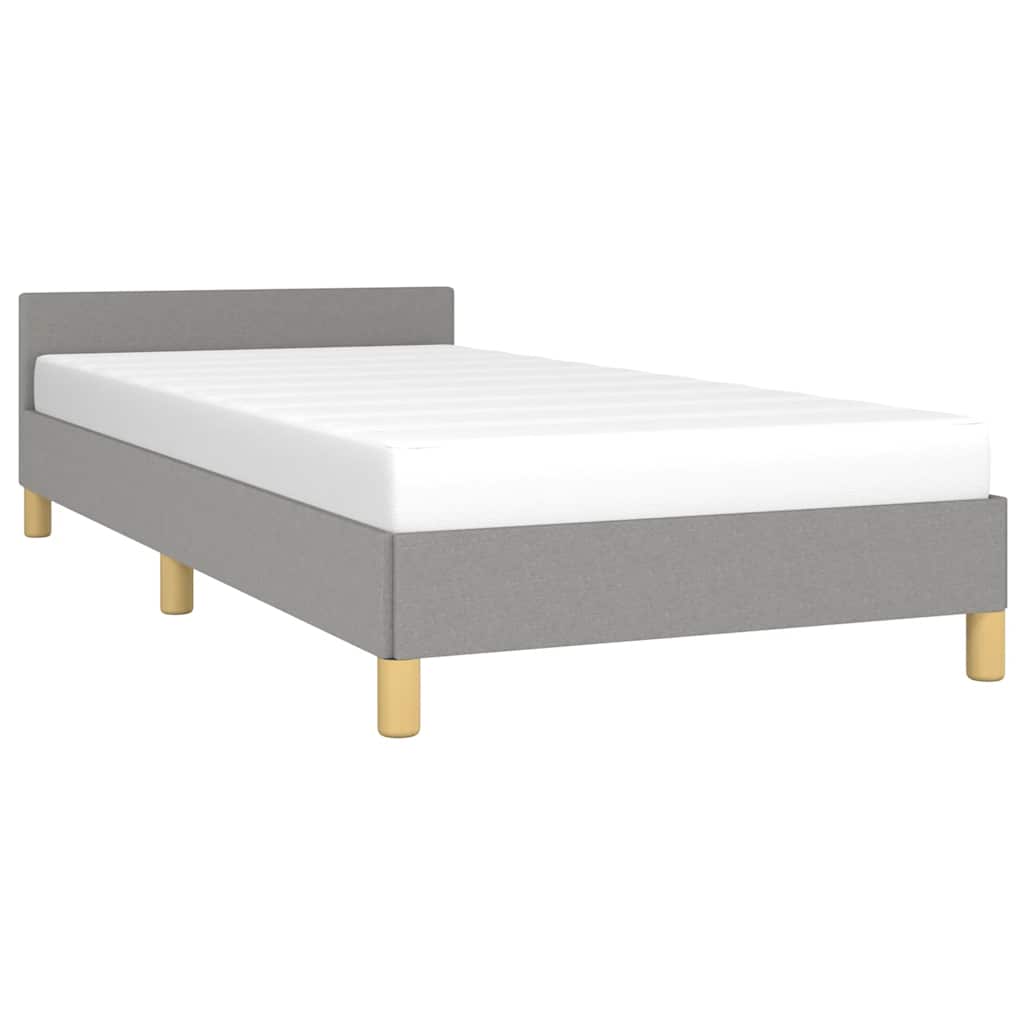 Estrutura de cama sem colchão 80x200 cm tecido cinzento-claro