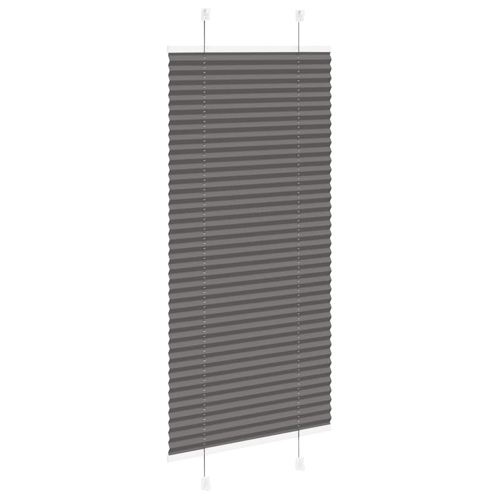 Preto plissada cega 55x100 cm largura tecido 54,4 cm poliéster
