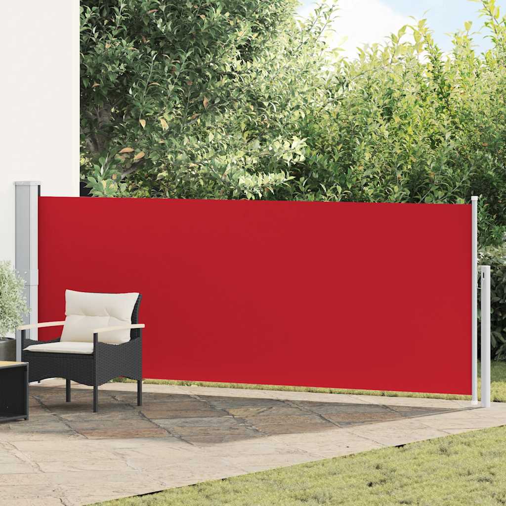 Toldo lateral retrátil para pátio 140x500 cm vermelho