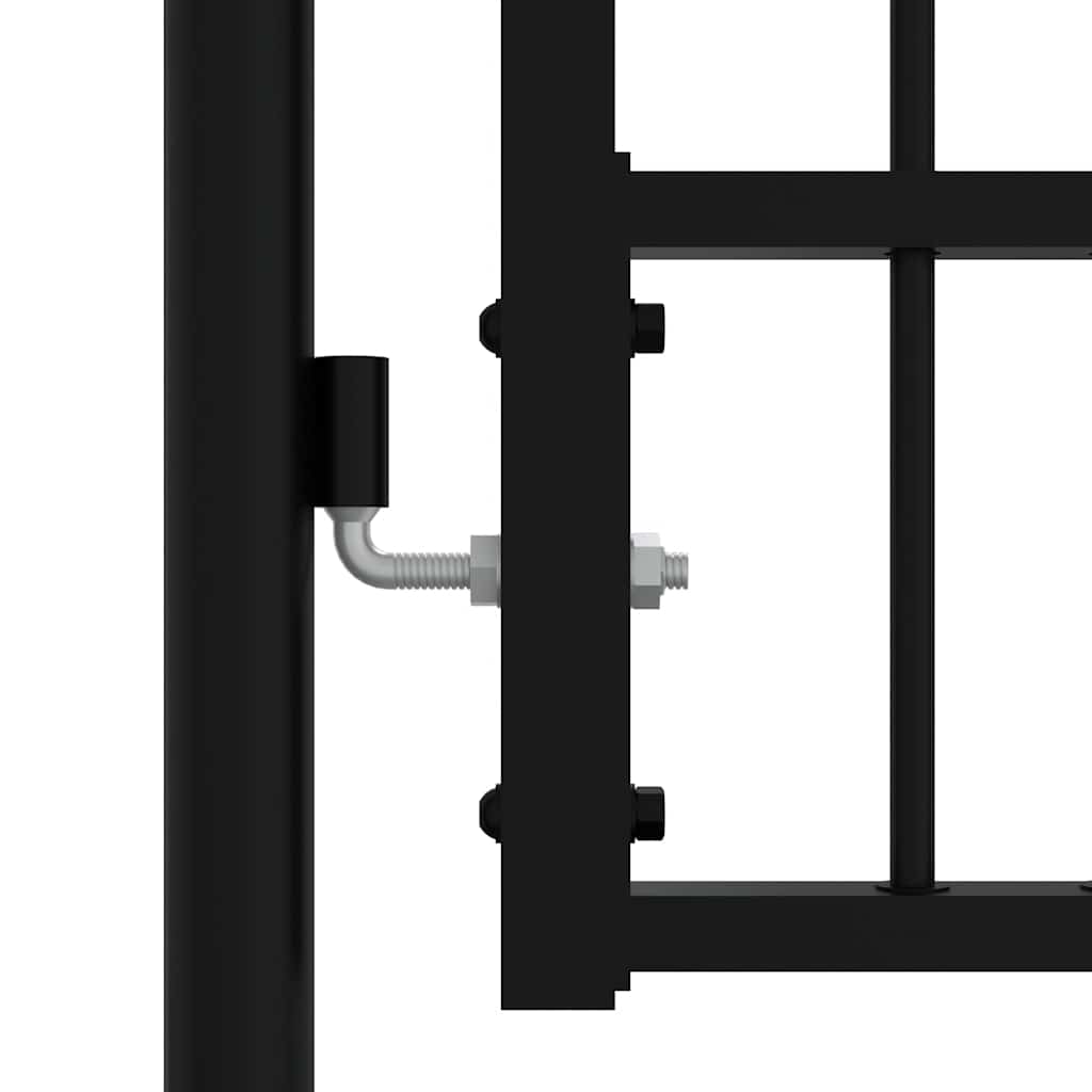 Portão de cerca kampen com ponta em forma de lança, preto, 394,5 x 172 cm, em aço.