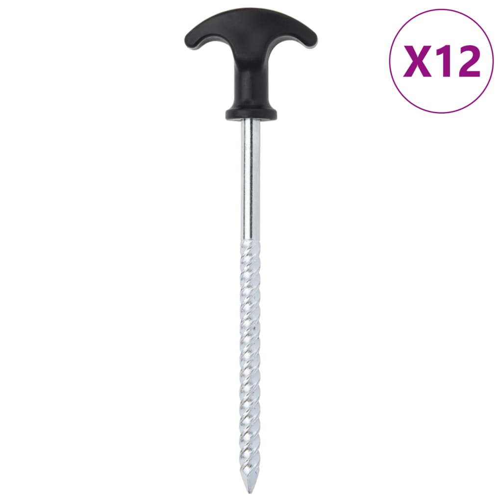 Estacas para tenda 12 pcs 17 cm ø7 mm aço galvanizado