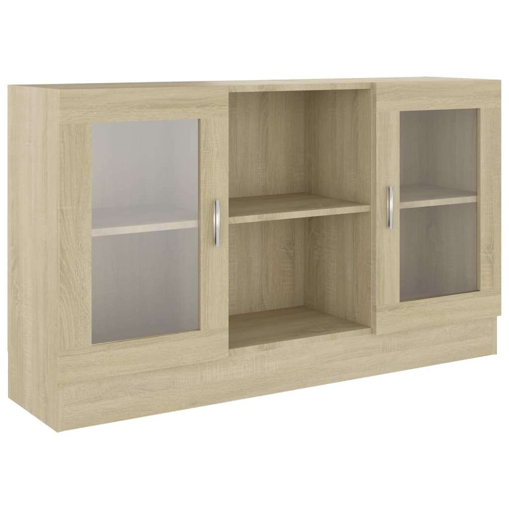 Armário vitrine derivados de madeira carvalho sonoma