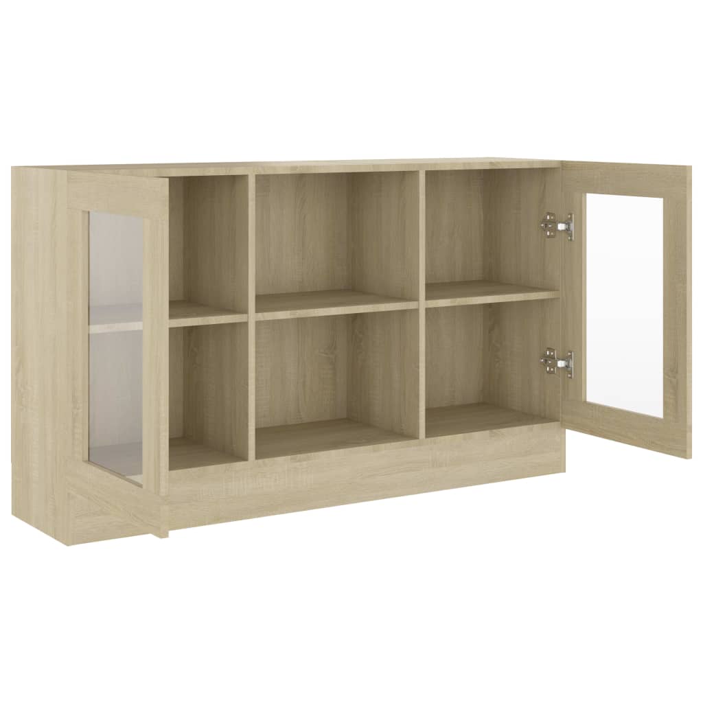 Armário vitrine derivados de madeira carvalho sonoma