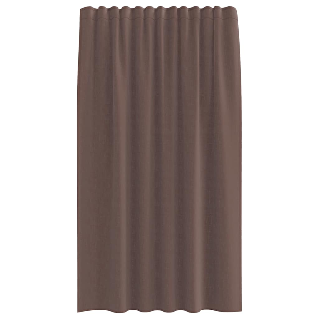 Cortinas de voile com aba 2 pcs castanho
