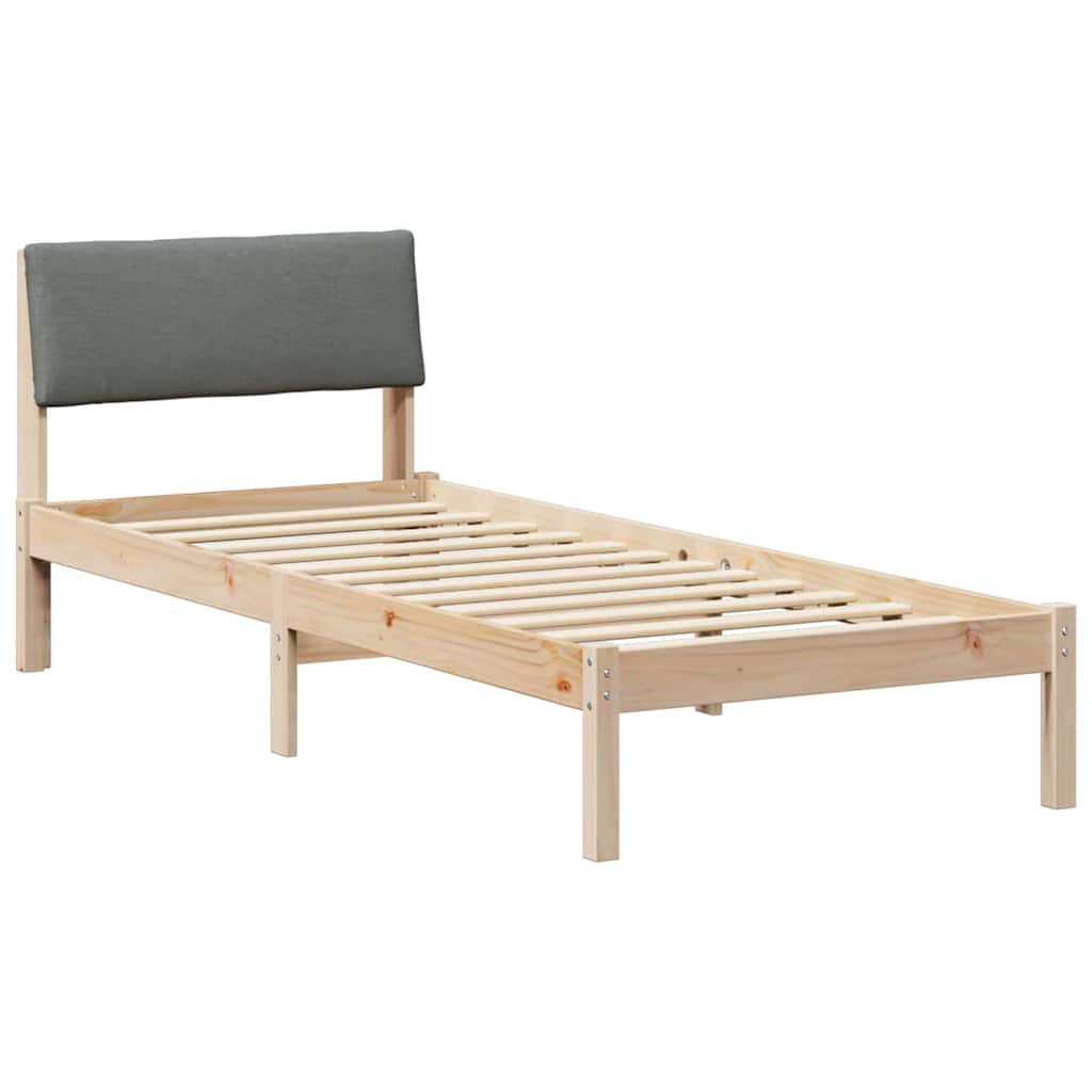 Estrutura da cama castanho e cinzento-escuro 80 x 200 cm