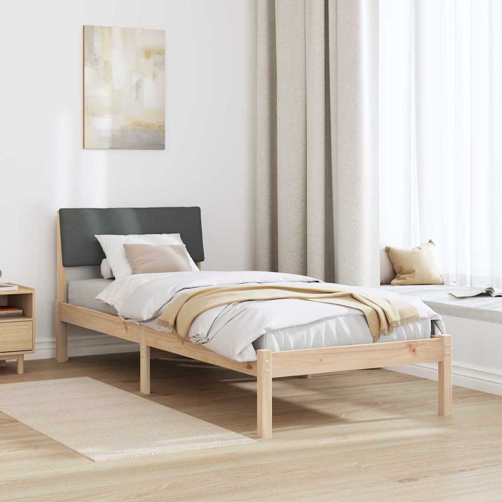 Estrutura da cama castanho e cinzento-escuro 80 x 200 cm