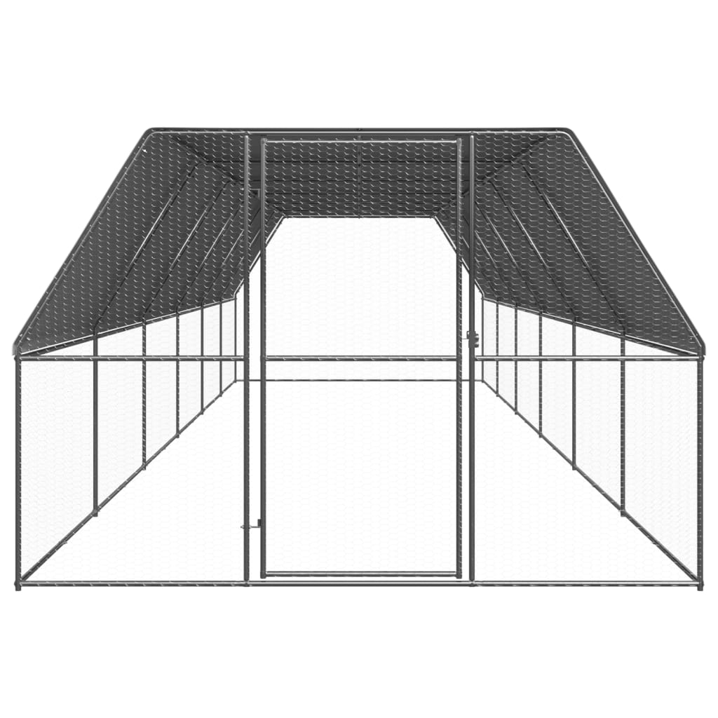 Galinheiro de exterior 3x12x2 m aço galvanizado
