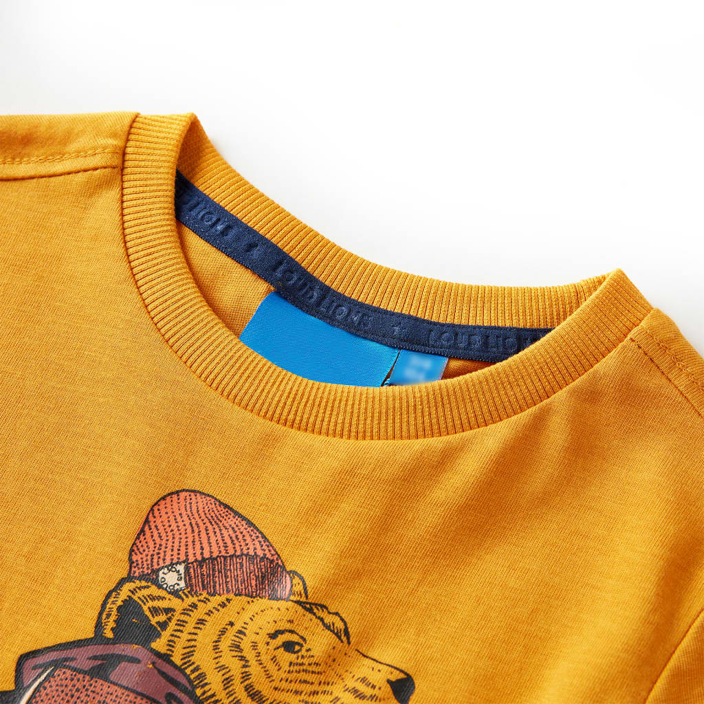 T-shirt de manga comprida para criança cor ocre 116
