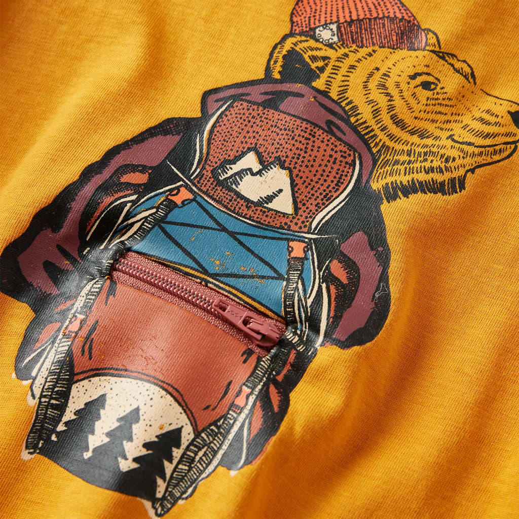 T-shirt de manga comprida para criança cor ocre 116