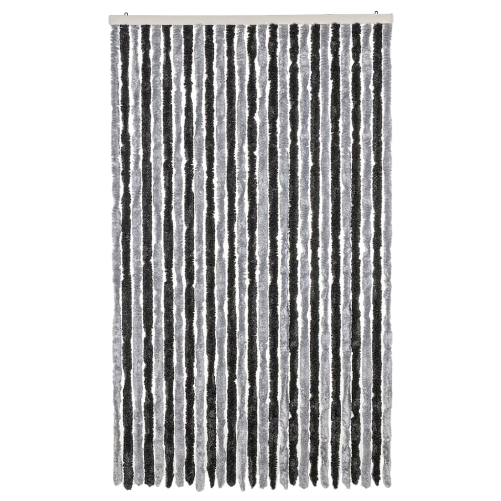 Cortina anti-insetos 118x220 cm chenille cinzento e preto