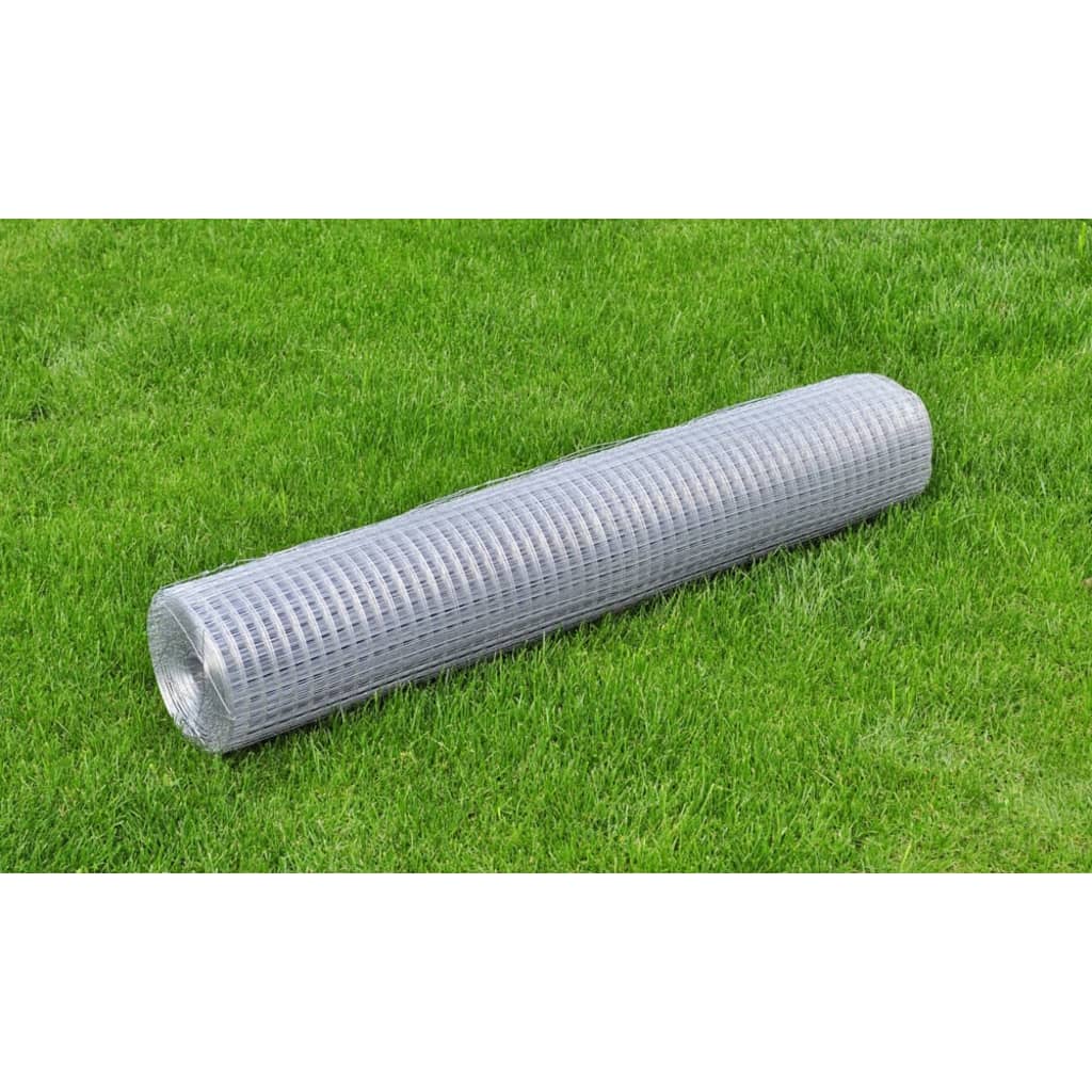 Rede de arame p/ galinheiro 25x1 m aço galvanizado prateado