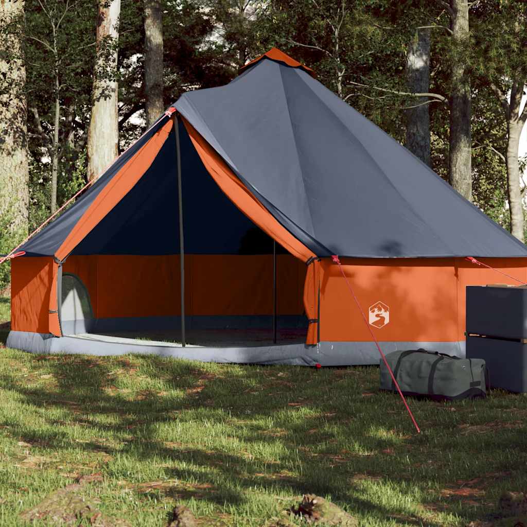 Tenda familiar tipi para 6 pessoas impermeável cinza/laranja