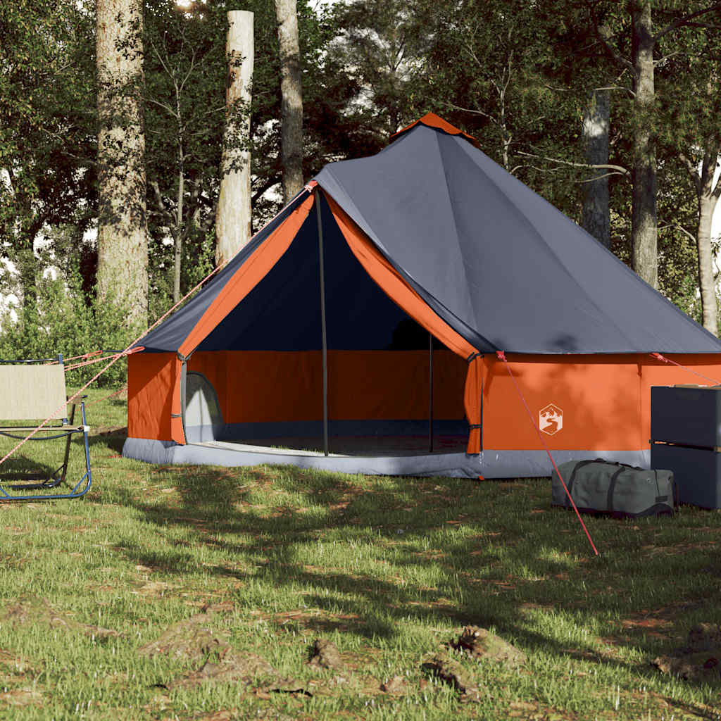 Tenda familiar tipi para 6 pessoas impermeável cinza/laranja