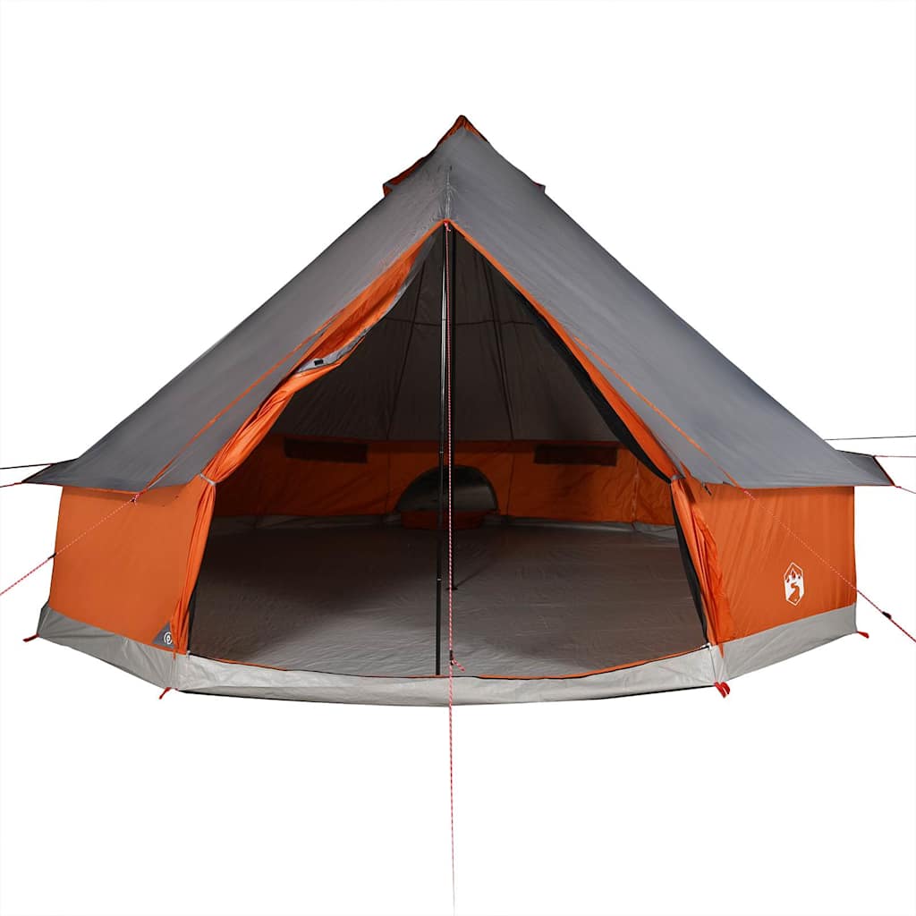 Tenda familiar tipi para 6 pessoas impermeável cinza/laranja