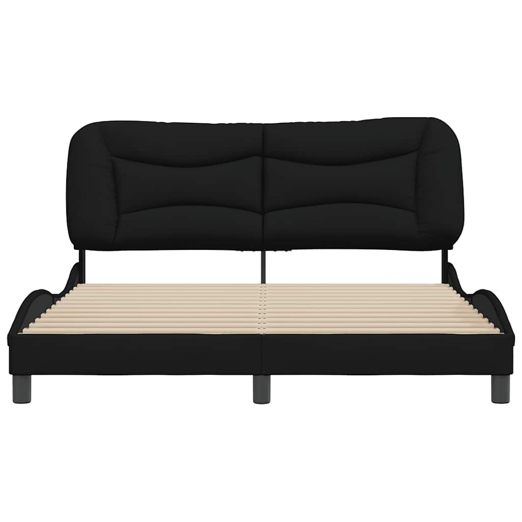 Estrutura de cama sem colchão hvar 160x200 cm tecido preto