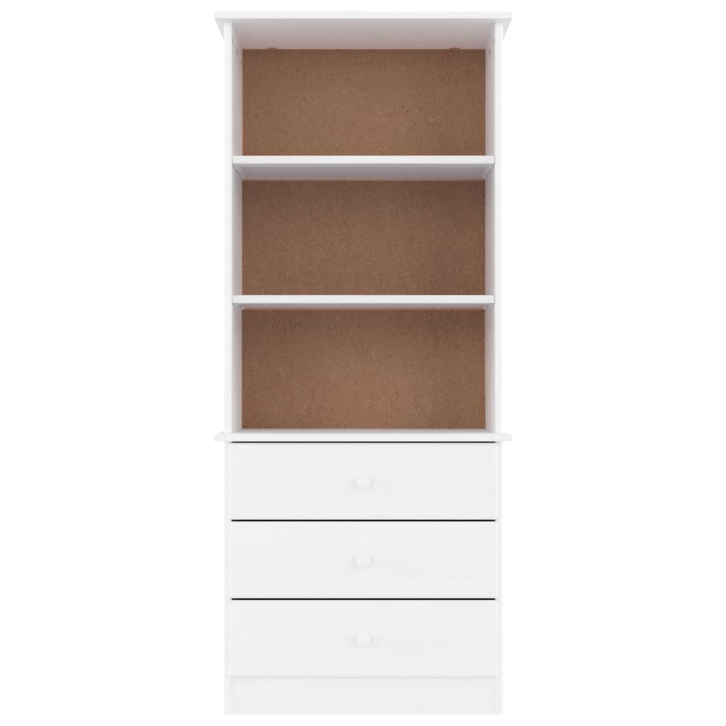 Estante c/ gavetas alta 60x35x142 cm pinho maciço branco
