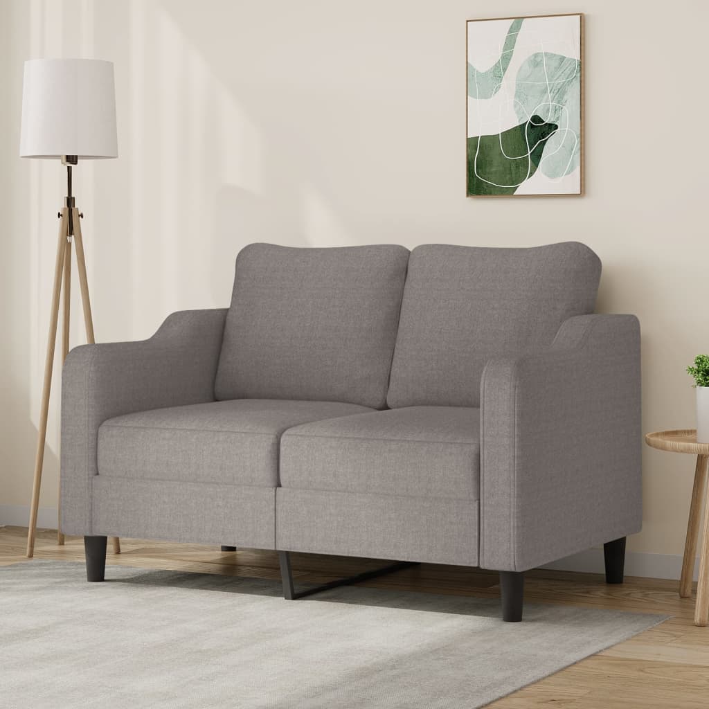 Sofá de 2 lugares tecido 120 cm cinzento-acastanhado