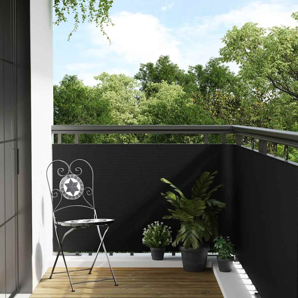 Tela de varanda 500x100 cm vime PE preto