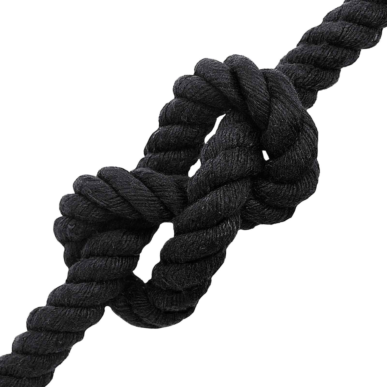 Corda de algodão 24 mm 50 m preto 100% algodão