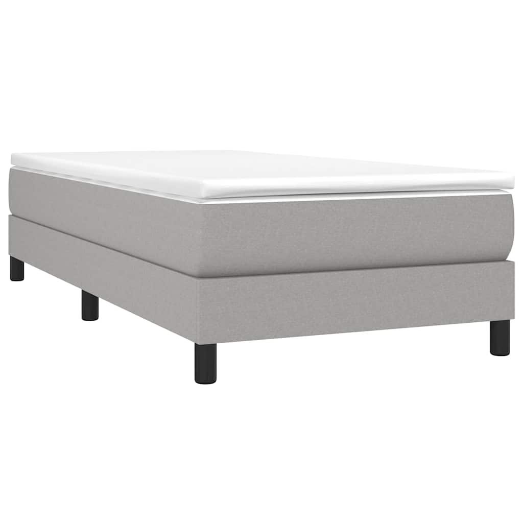 Estrutura de cama com molas 100x200 cm tecido cinzento-claro