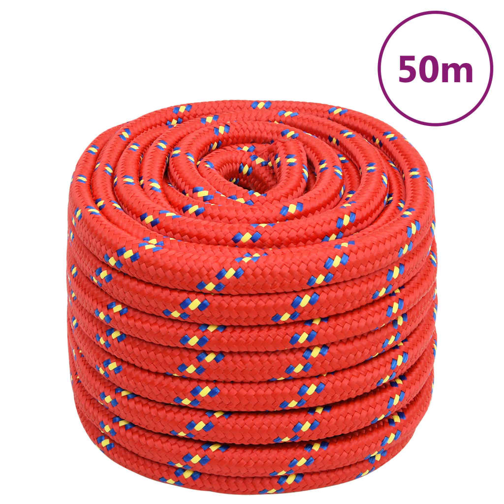 Corda de barco 20 mm 50 m polipropileno vermelho