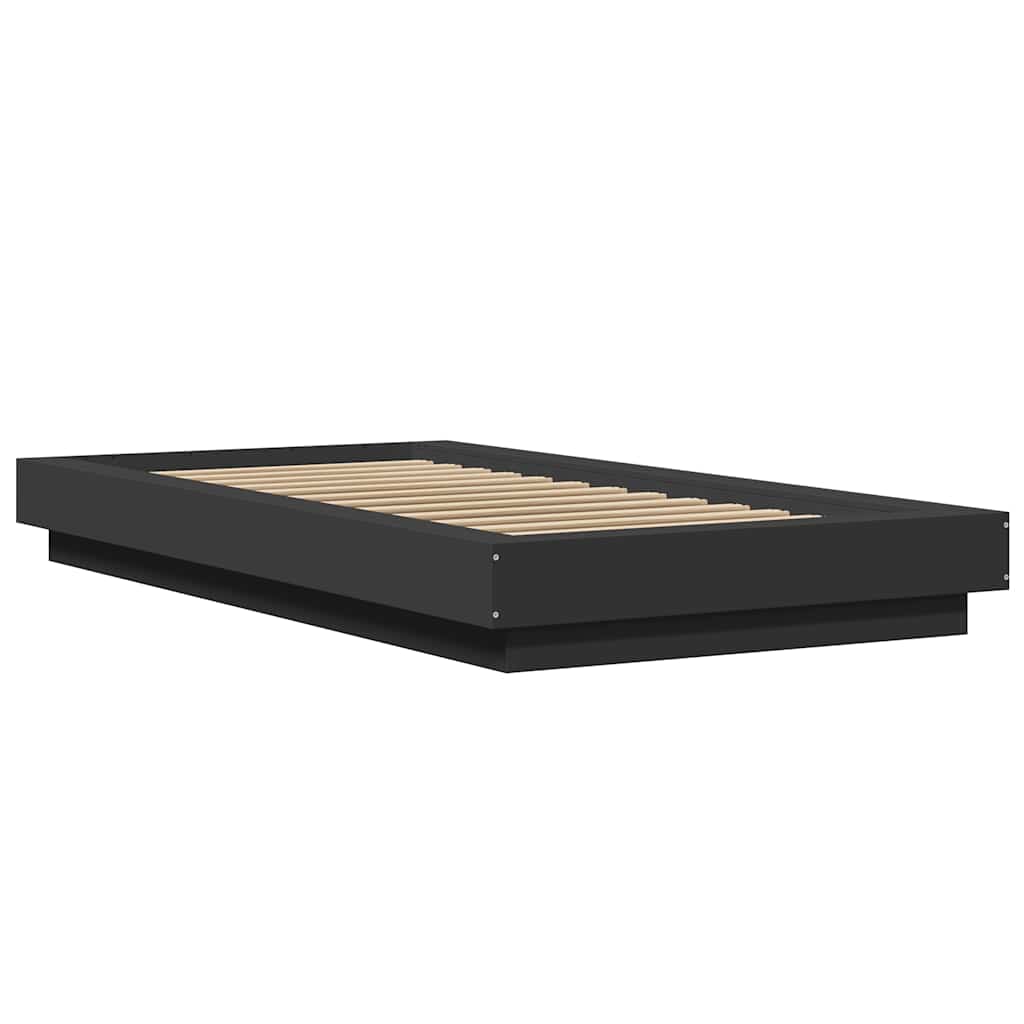 Estrutura de cama 90x190 cm derivados de madeira preto