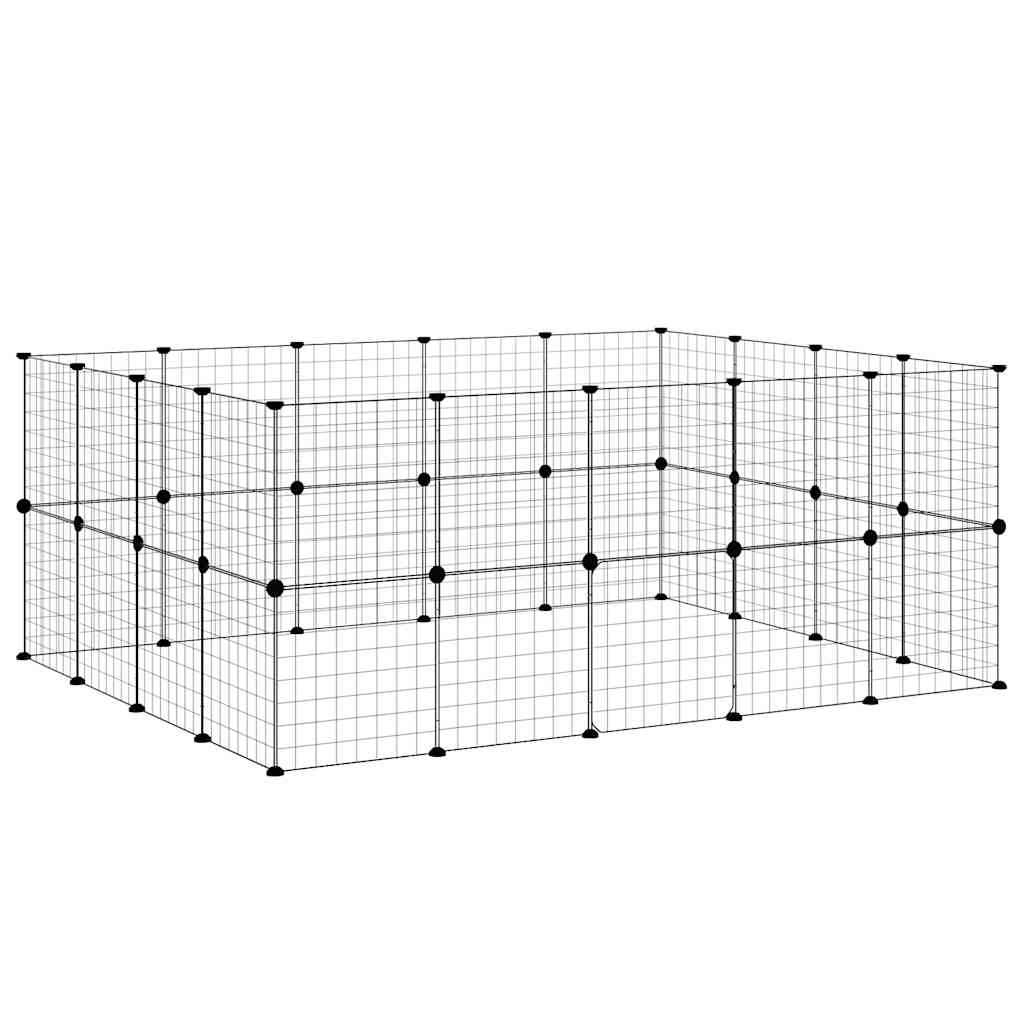 Gaiola p/ animais de 36 painéis c/ porta 35x35 cm aço preto