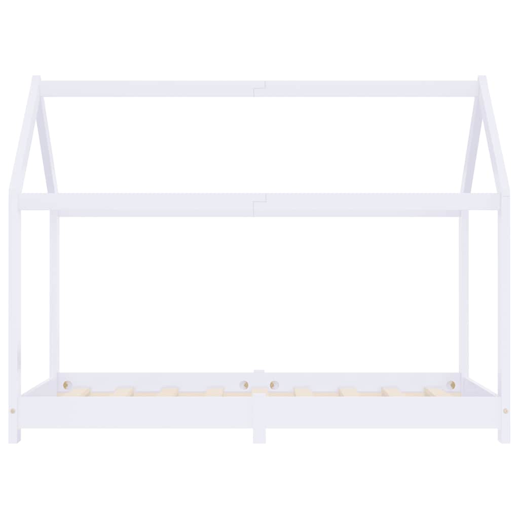 Estrutura de cama para crianças 80x160 cm pinho maciço branco