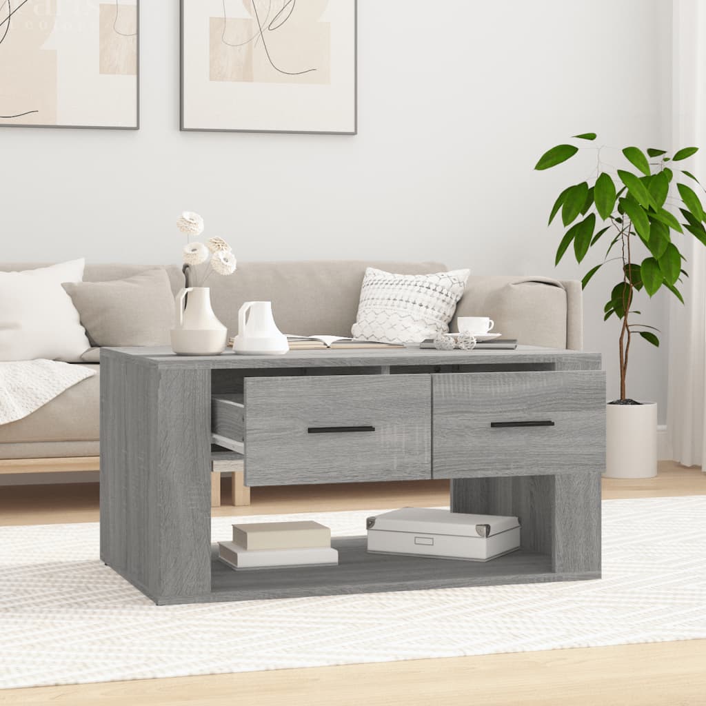 Mesa de centro 80x50x40 cm derivados de madeira cinzento sonoma