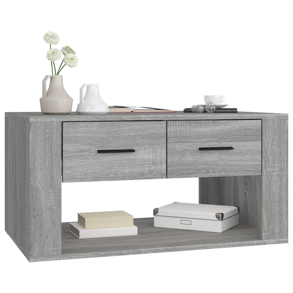 Mesa de centro 80x50x40 cm derivados de madeira cinzento sonoma