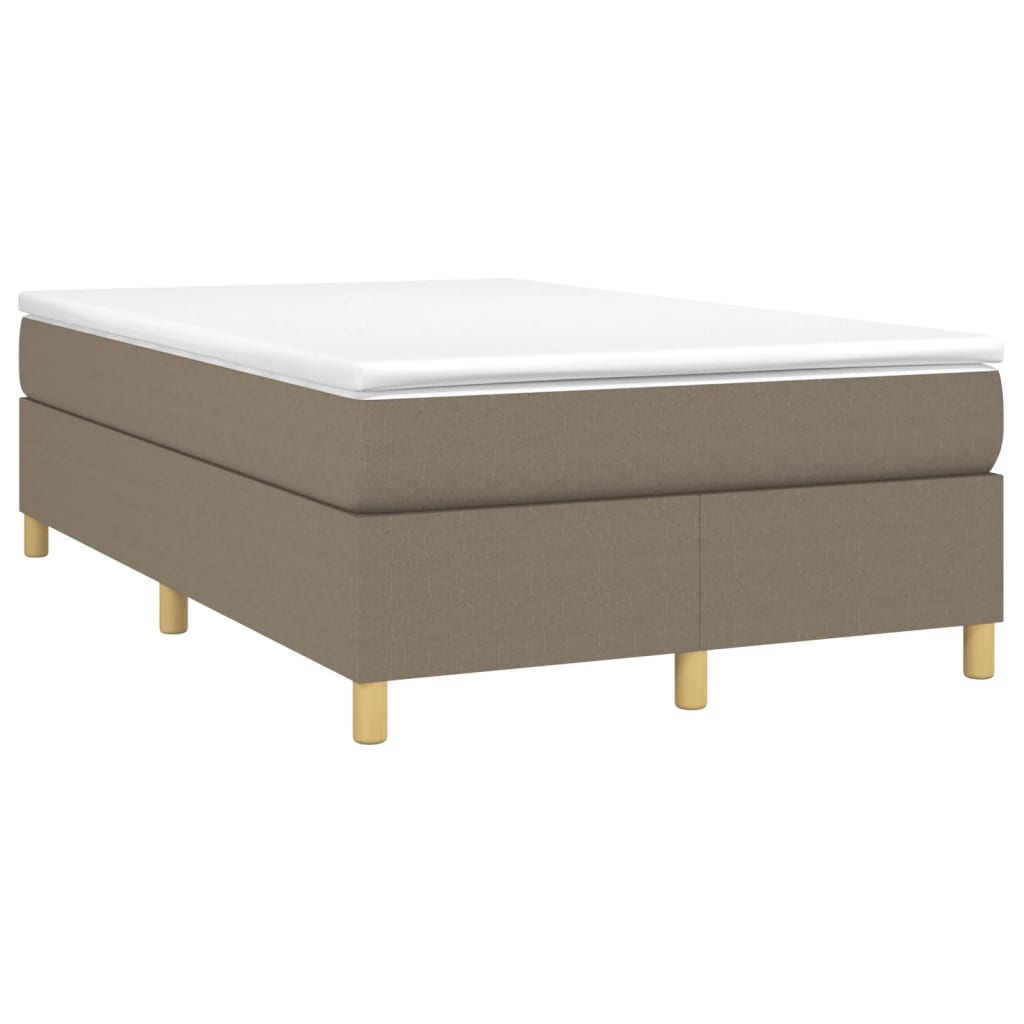 Estrutura de cama com molas sem colchão 120x200 cm tecido cinza-acastanhado