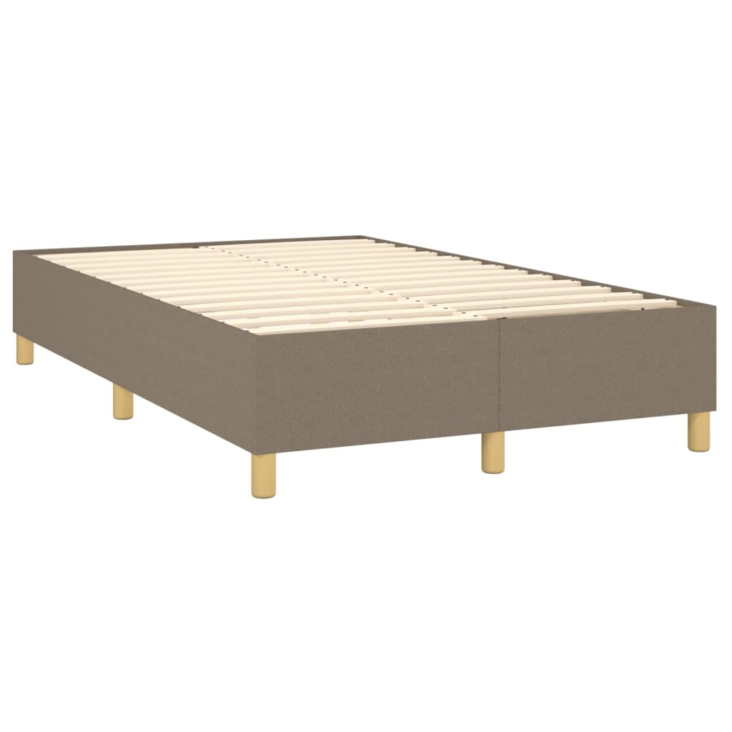 Estrutura de cama com molas sem colchão 120x200 cm tecido cinza-acastanhado