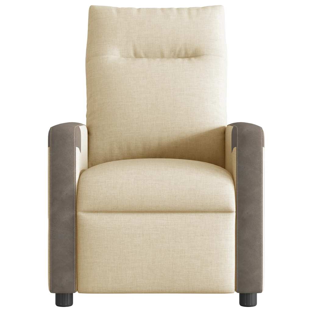 Poltrona reclinável tecido cor creme