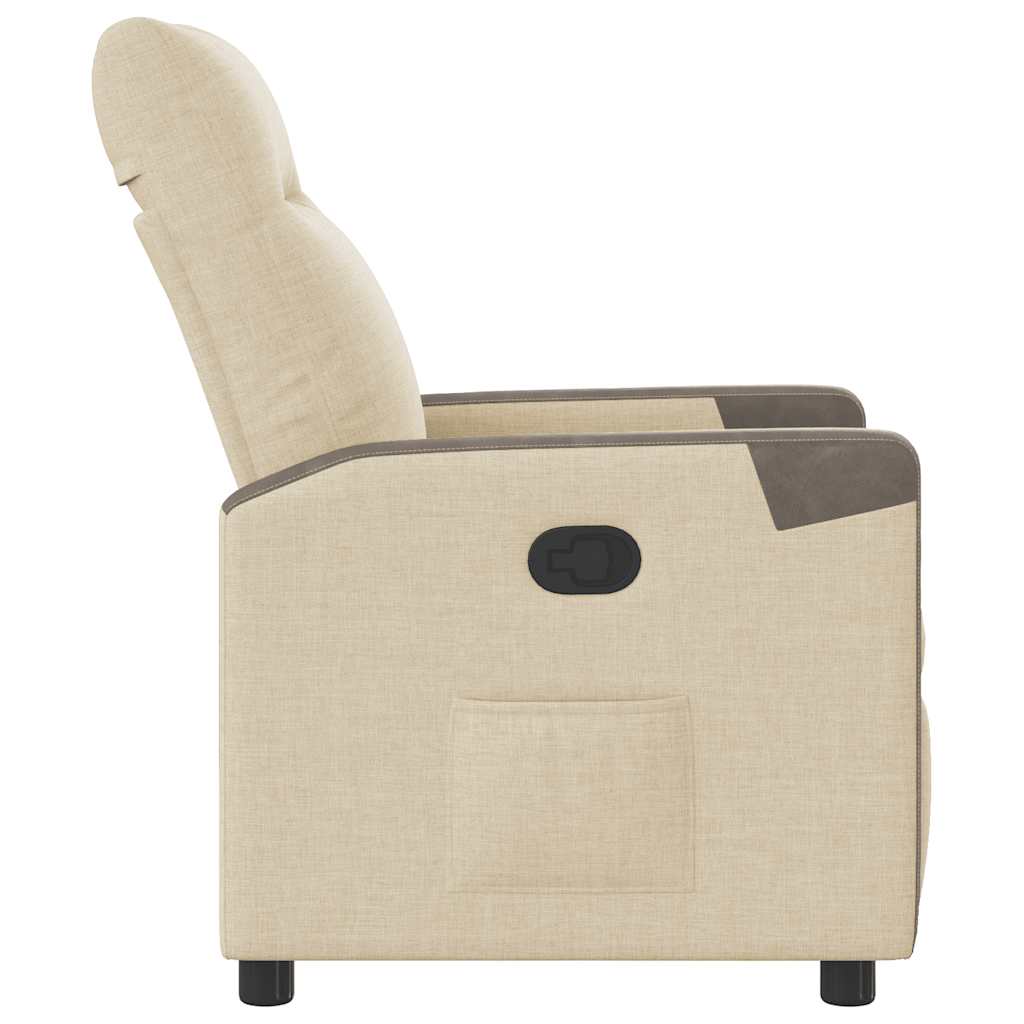 Poltrona reclinável tecido cor creme